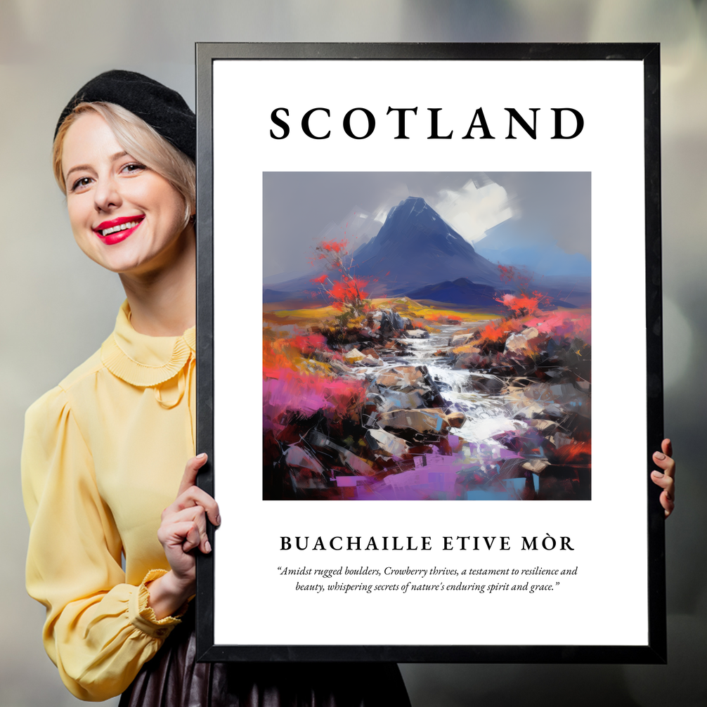 Person holding a poster of Buachaille Etive Mòr