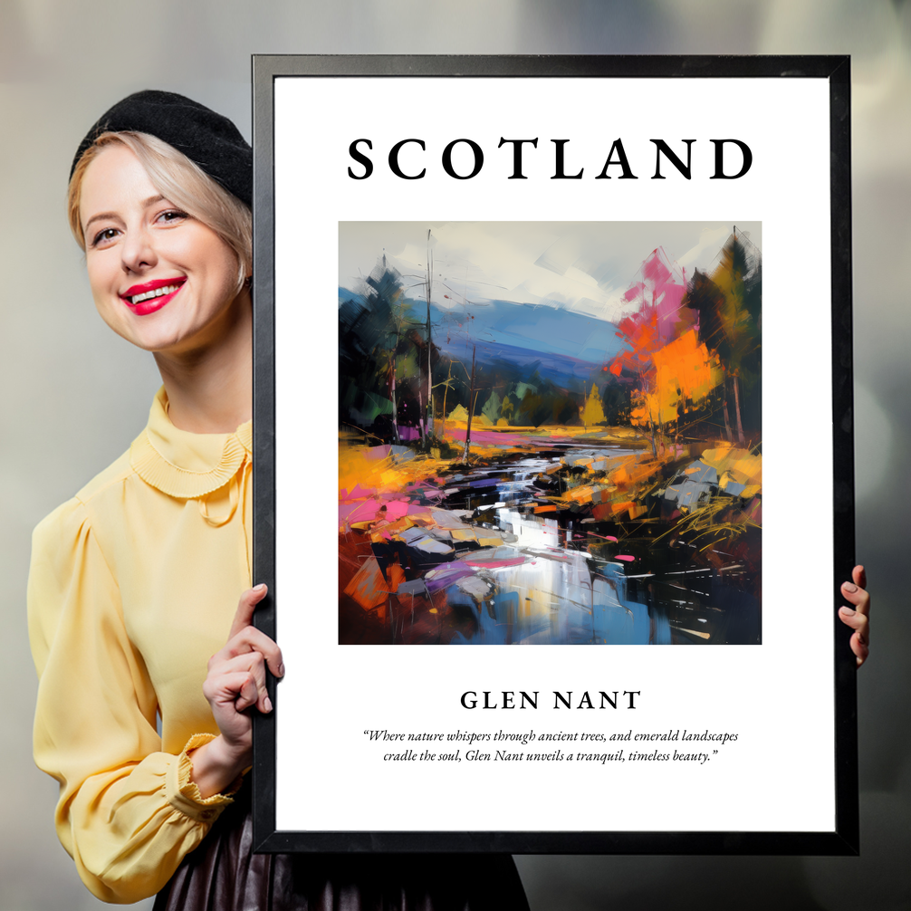 Person holding a poster of Glen Nant