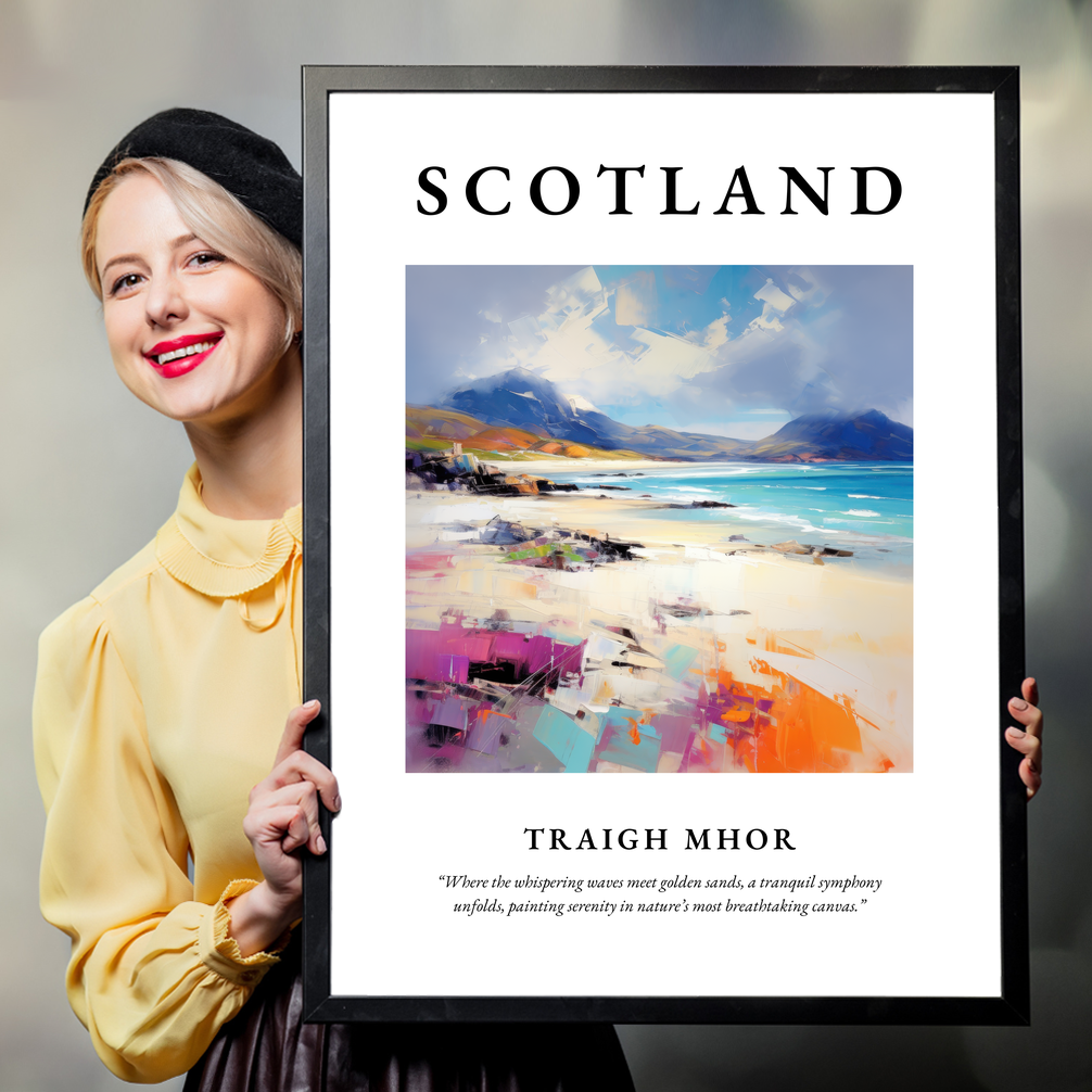 Person holding a poster of Traigh Mhor