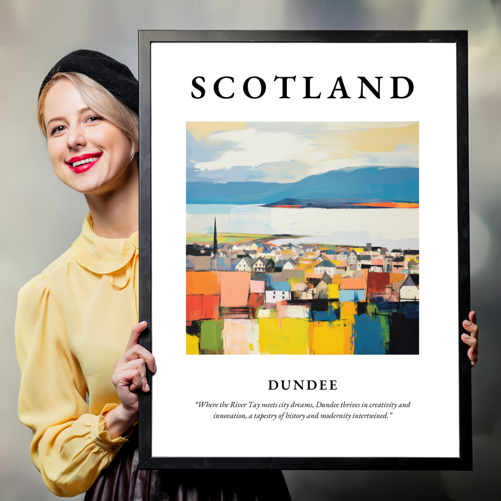 Person holding a poster of Dundee