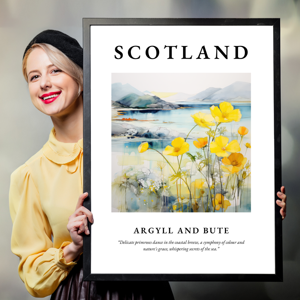 Person holding a poster of Argyll and Bute