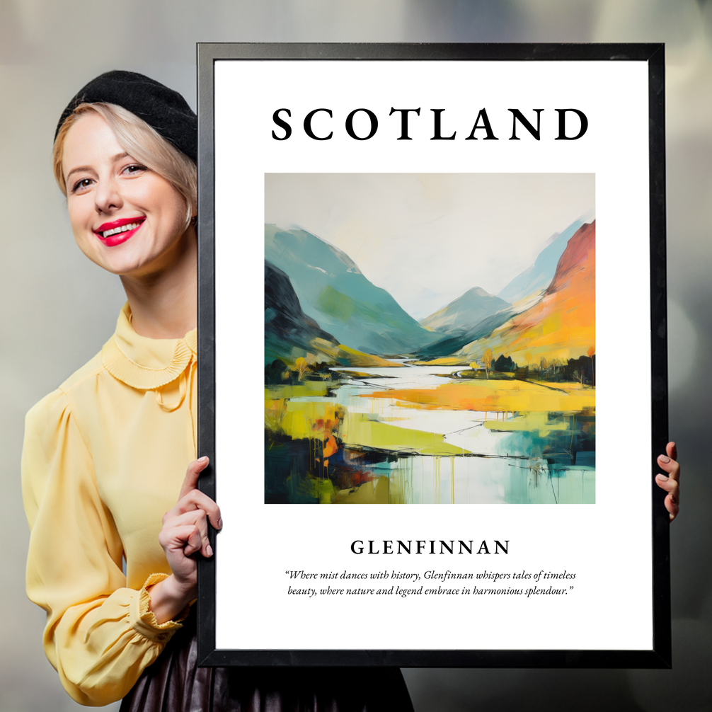 Person holding a poster of Glenfinnan