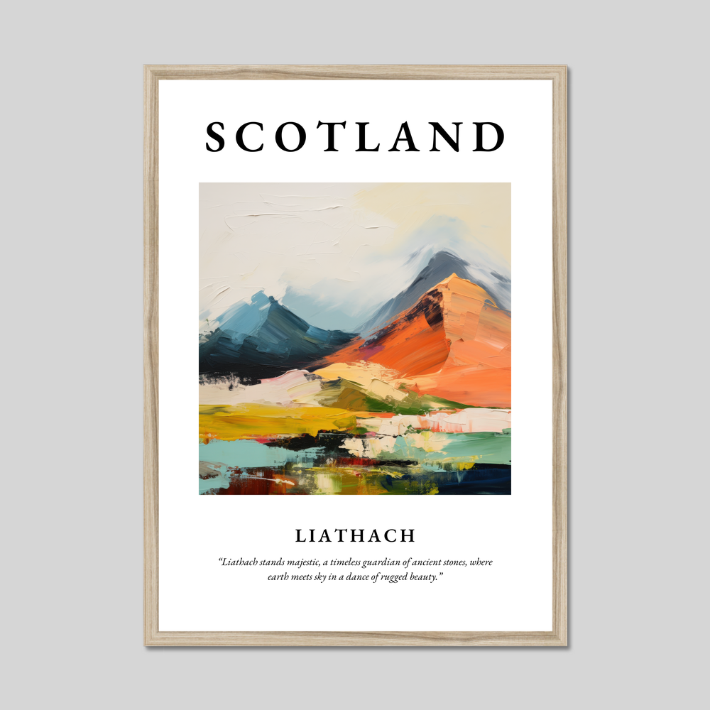 Poster in a natural frame with the word Scotland