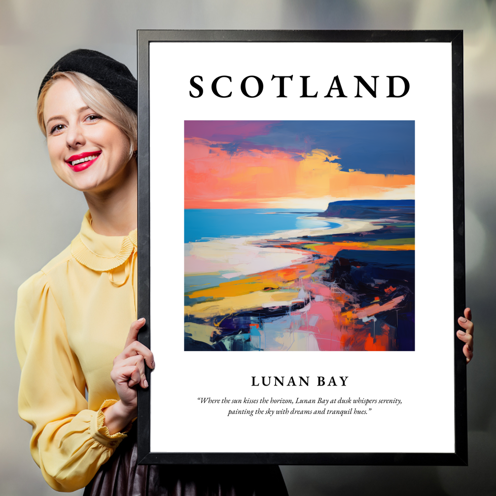 Person holding a poster of Lunan Bay