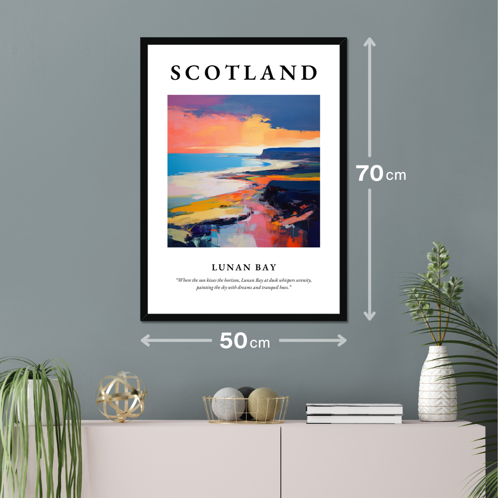 Poster of Lunan Bay hanging on a wall