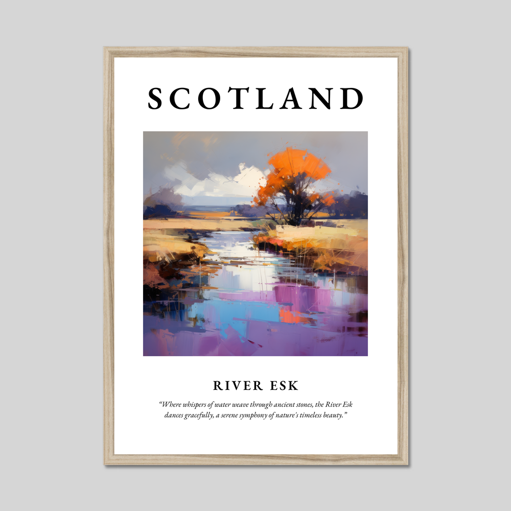 Poster in a natural frame with the word Scotland