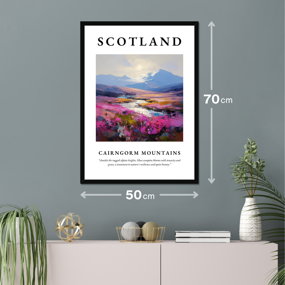 Poster of Cairngorm Mountains hanging on a wall