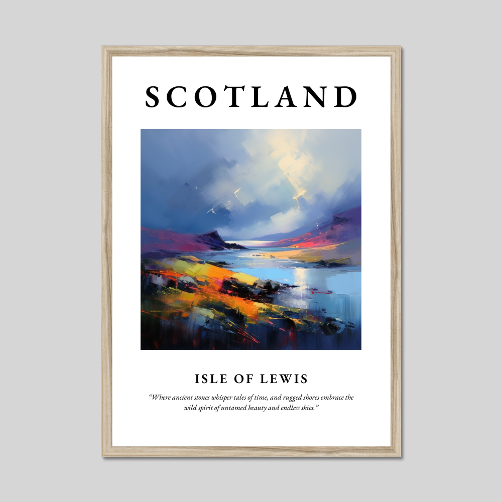 Poster in a natural frame with the word Scotland