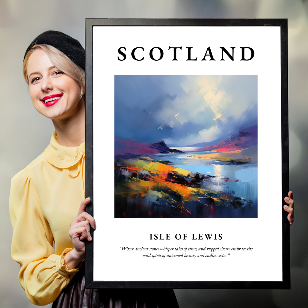 Person holding a poster of Isle of Lewis