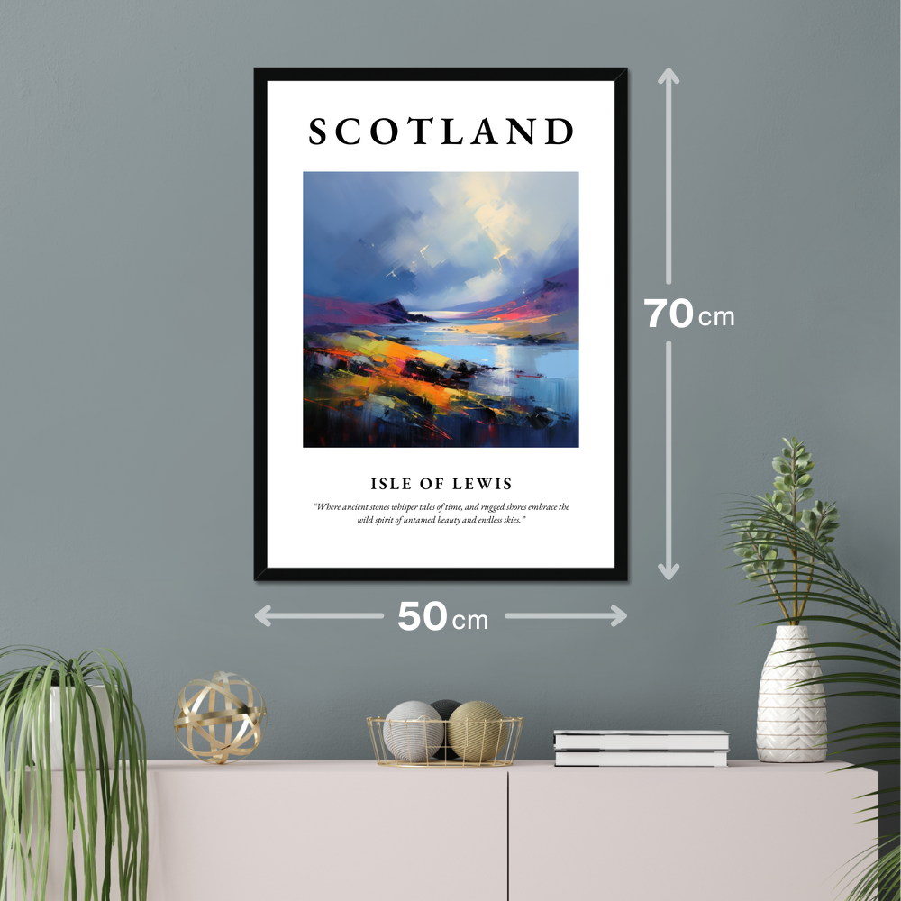 Poster of Isle of Lewis hanging on a wall