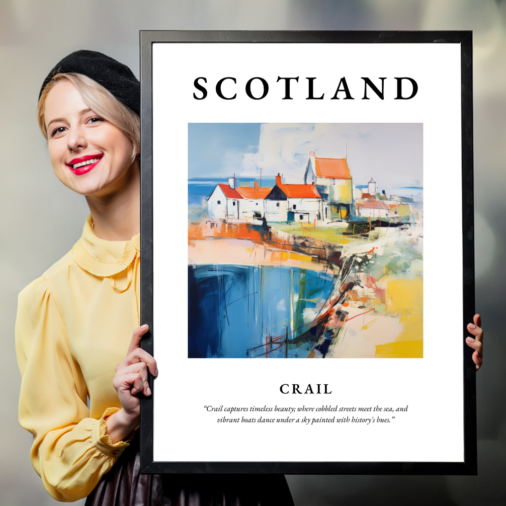 Person holding a poster of Crail