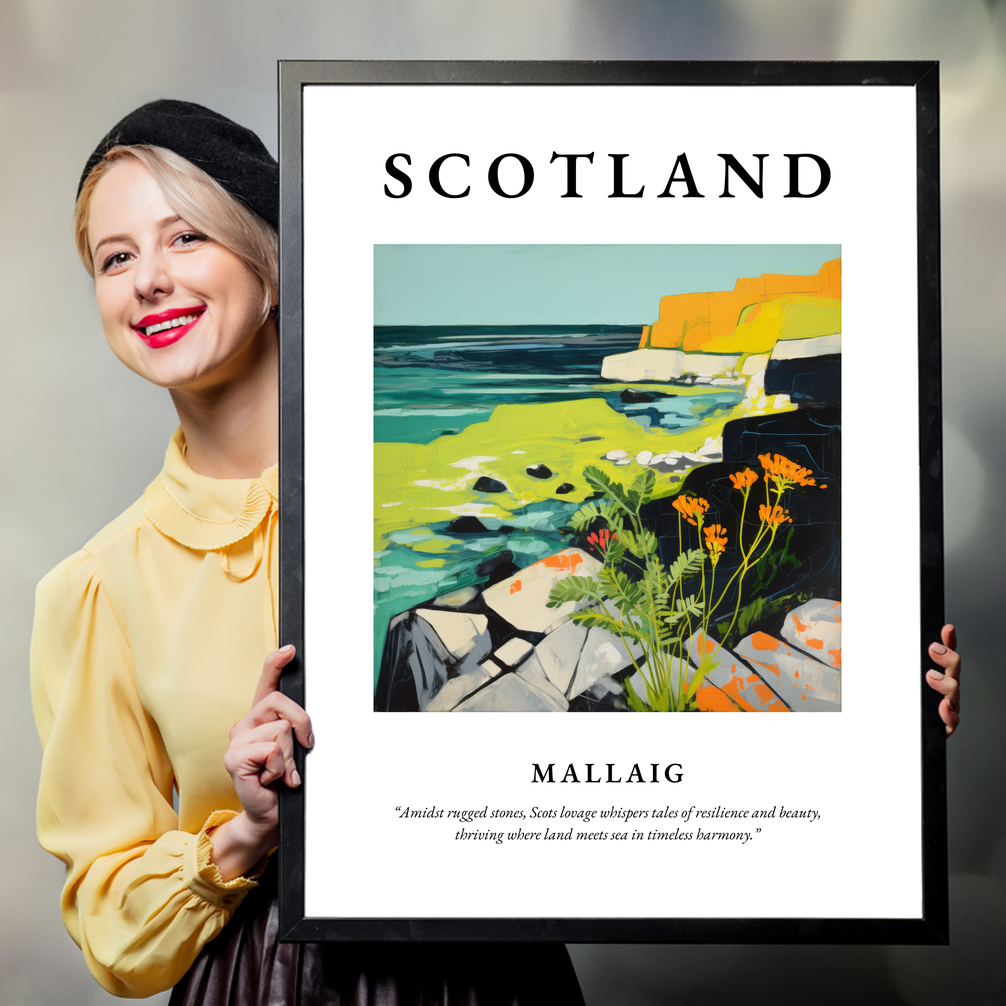 Person holding a poster of Mallaig