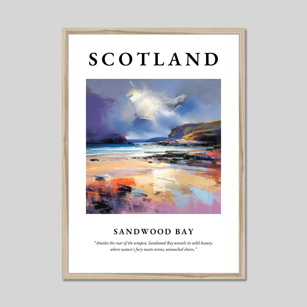 Poster in a natural frame with the word Scotland