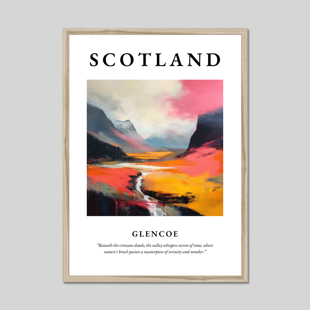 Poster in a natural frame with the word Scotland