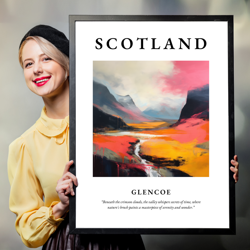 Person holding a poster of Glencoe