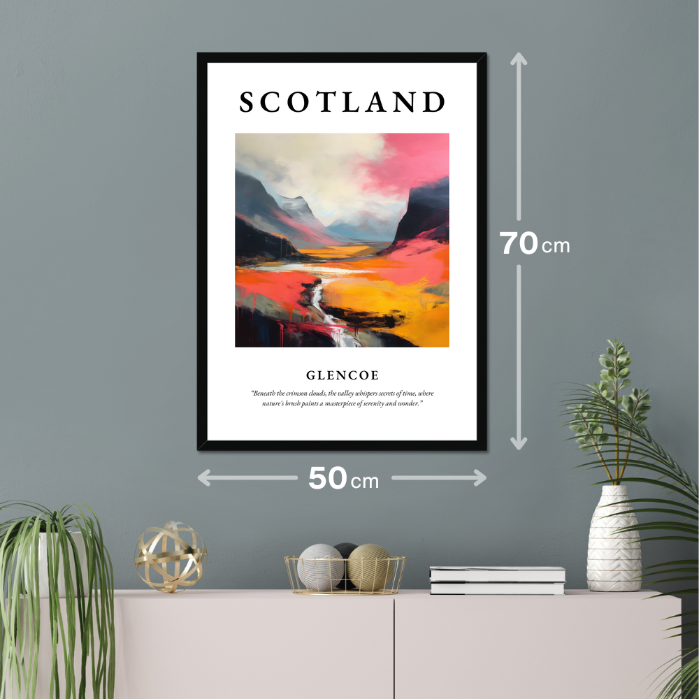 Poster of Glencoe hanging on a wall