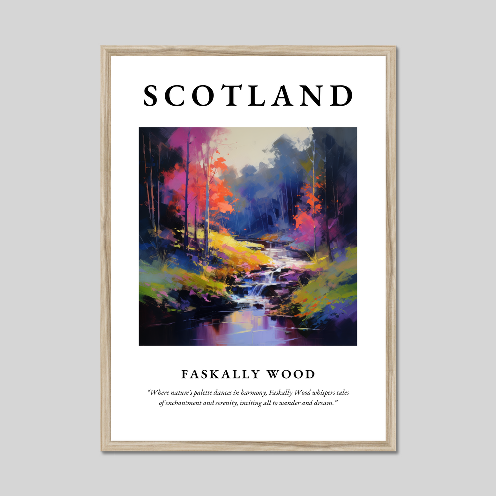 Poster in a natural frame with the word Scotland