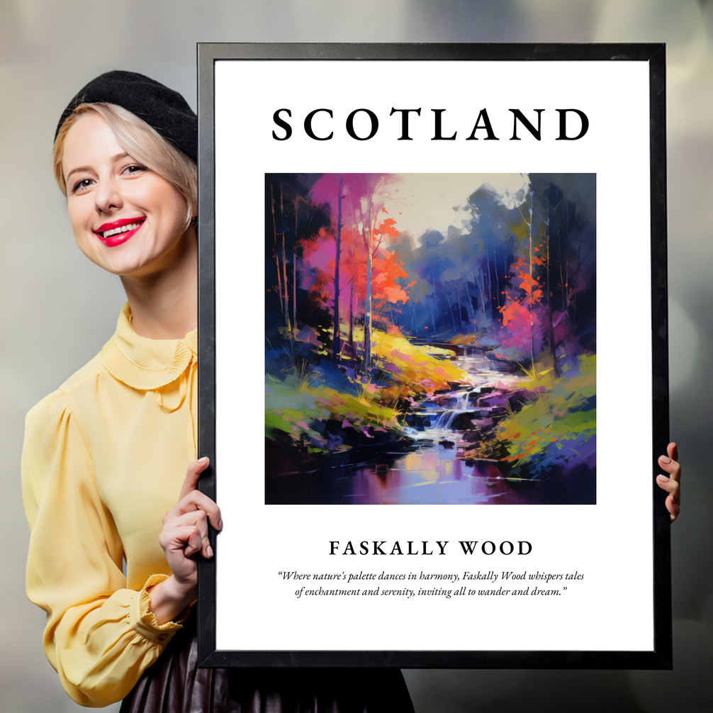 Person holding a poster of Faskally Wood