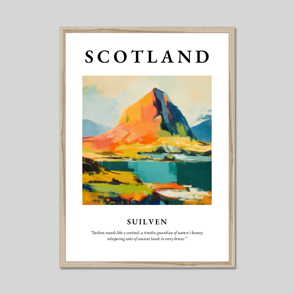 Poster in a natural frame with the word Scotland