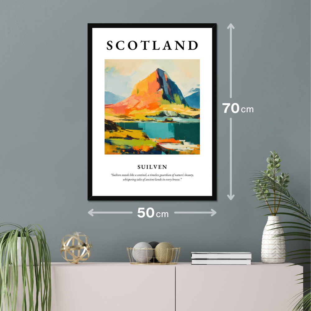 Poster of Suilven hanging on a wall