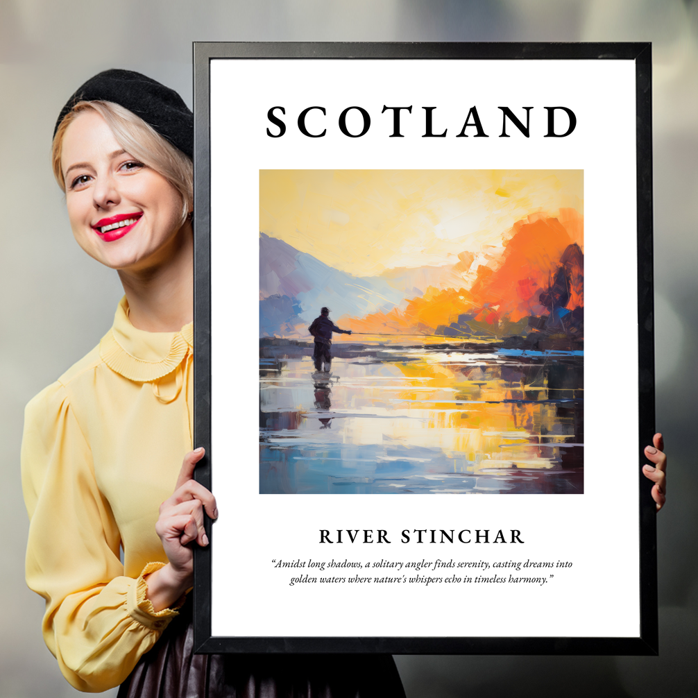 Person holding a poster of River Stinchar