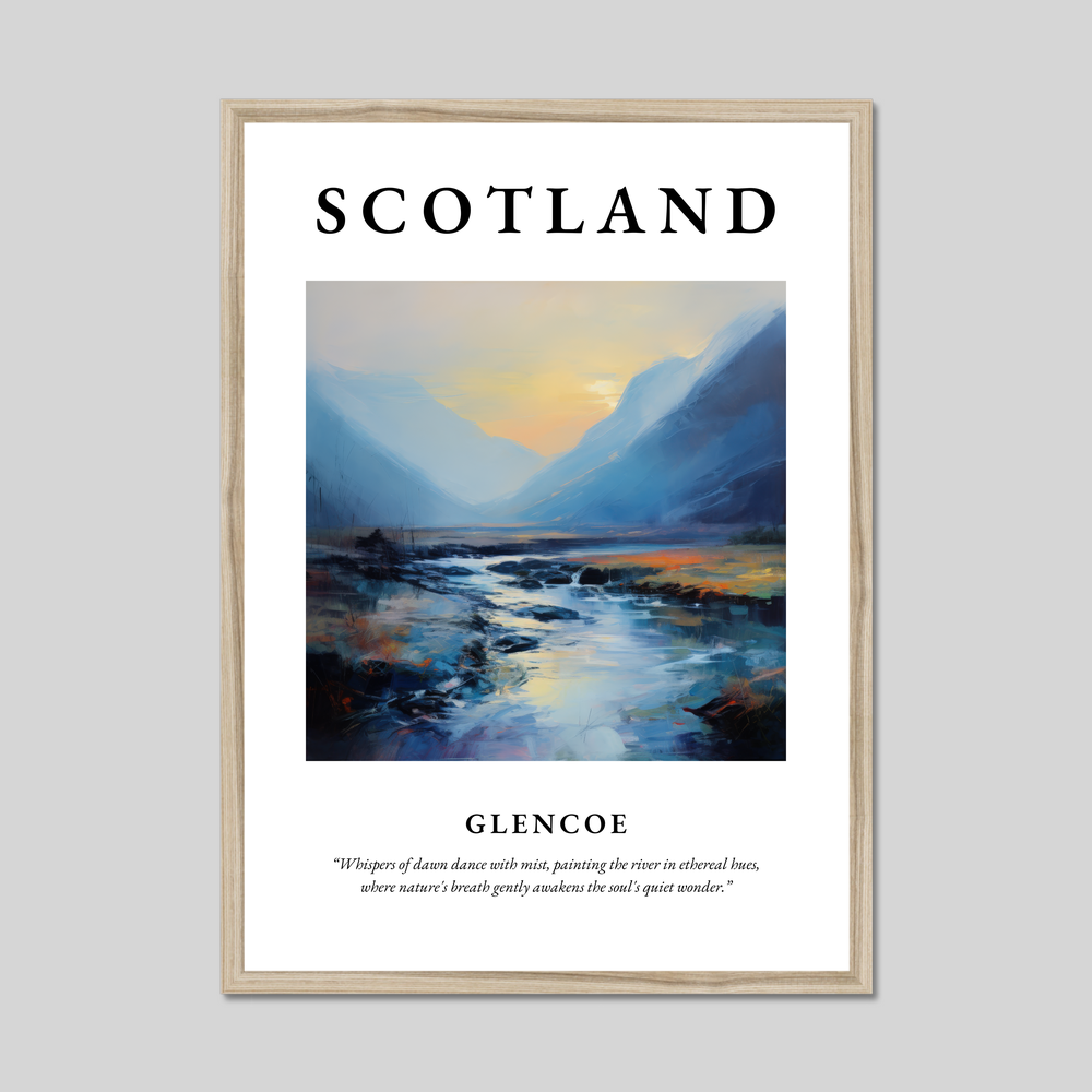 Poster in a natural frame with the word Scotland