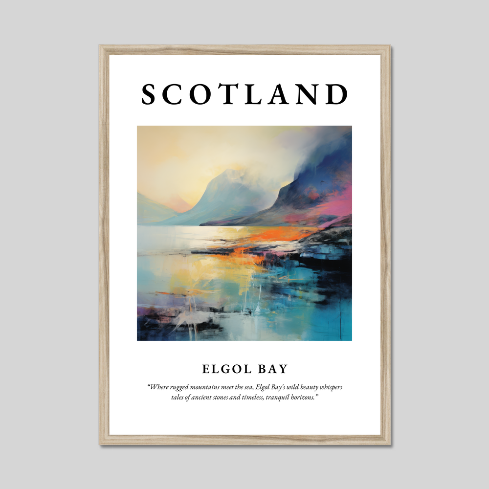 Poster in a natural frame with the word Scotland