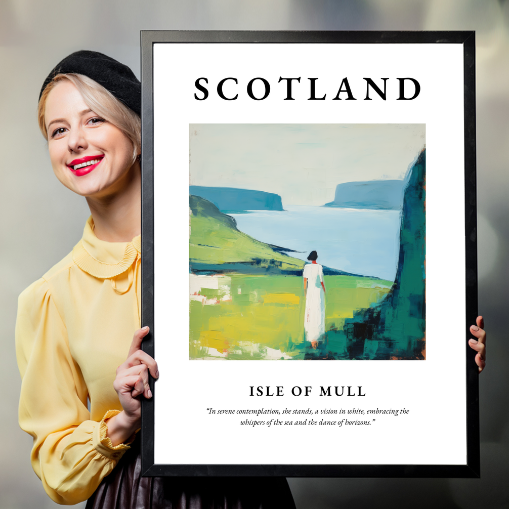 Person holding a poster of Isle of Mull