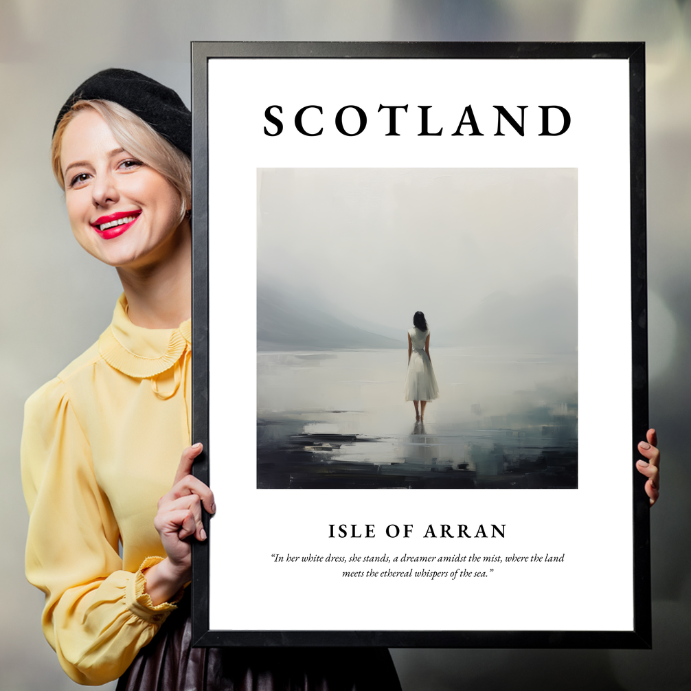 Person holding a poster of Isle of Arran