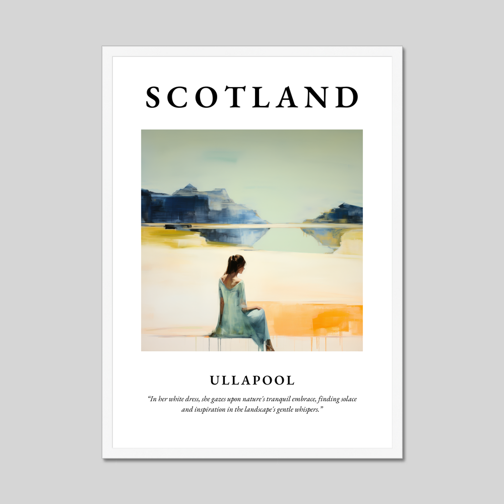 Poster in a white frame with the word Scotland