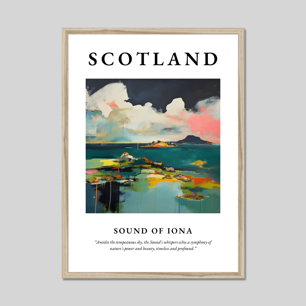 Poster in a natural frame with the word Scotland