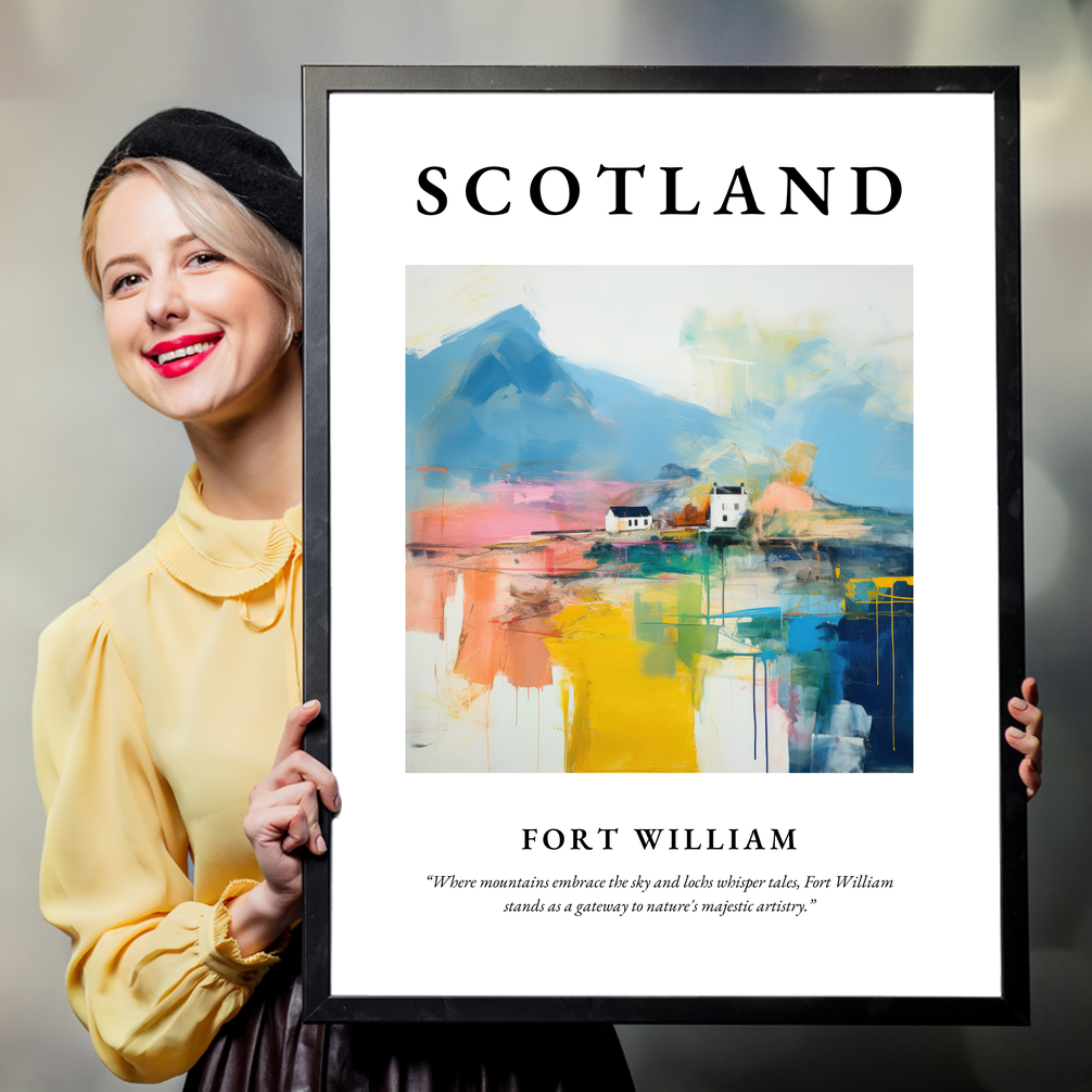 Person holding a poster of Fort William