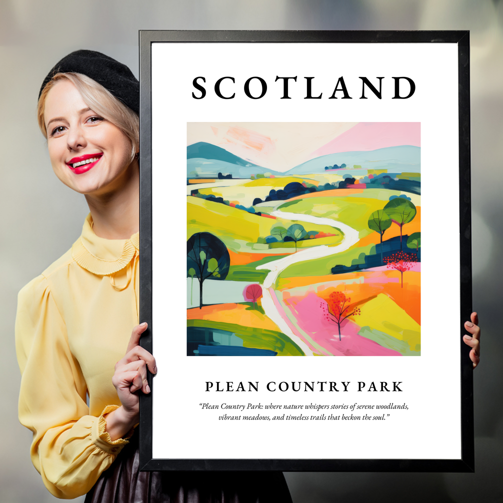 Person holding a poster of Plean Country Park