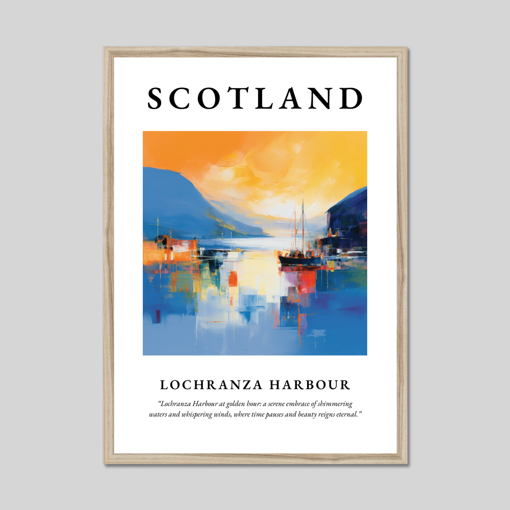 Poster in a natural frame with the word Scotland