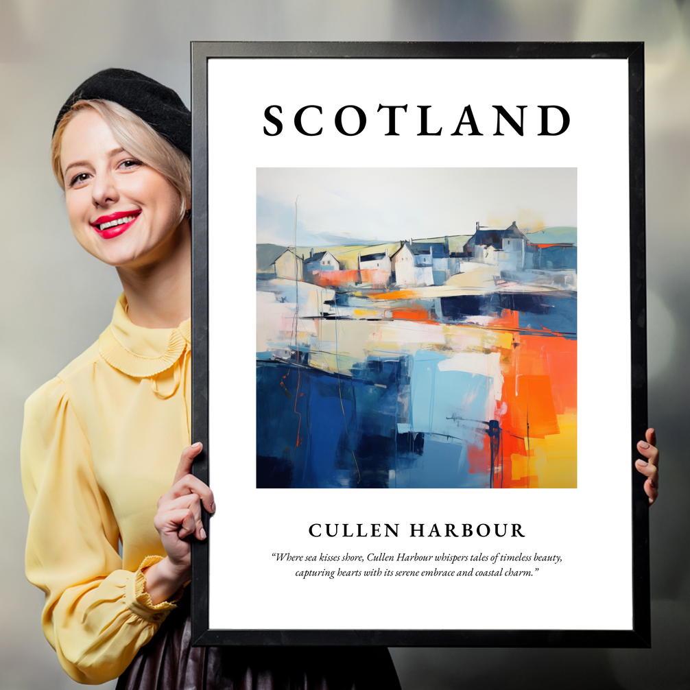 Person holding a poster of Cullen Harbour