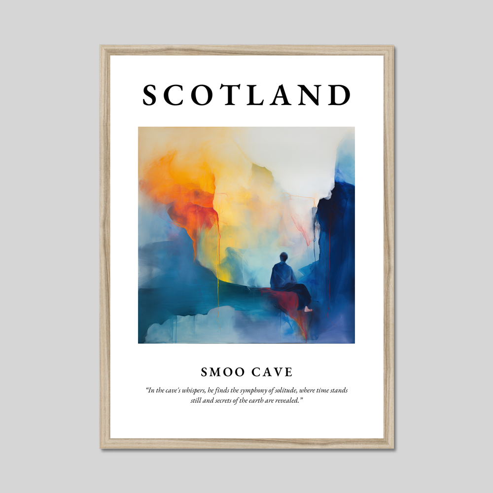 Poster in a natural frame with the word Scotland