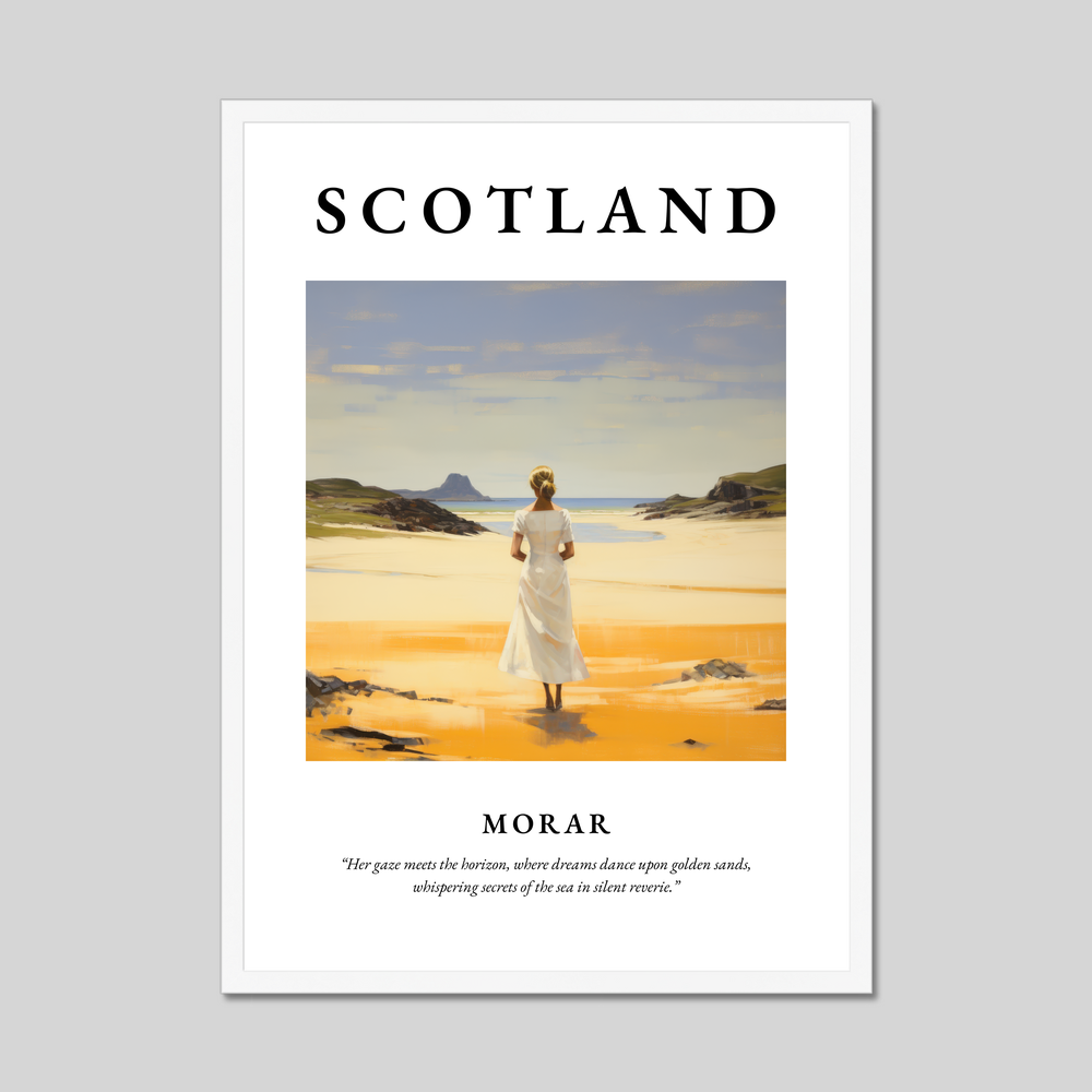 Poster in a white frame with the word Scotland