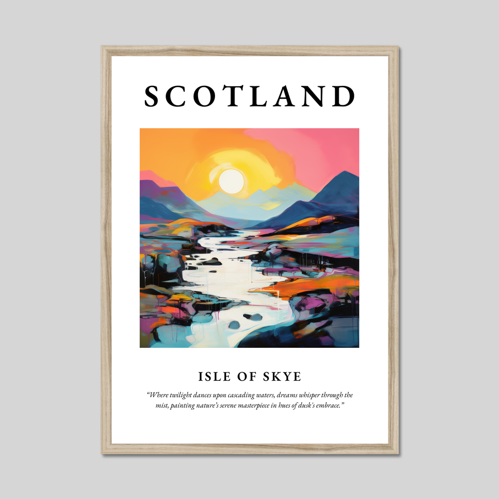 Poster in a natural frame with the word Scotland