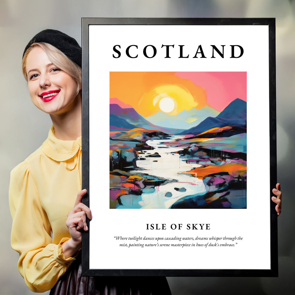 Person holding a poster of Isle of Skye