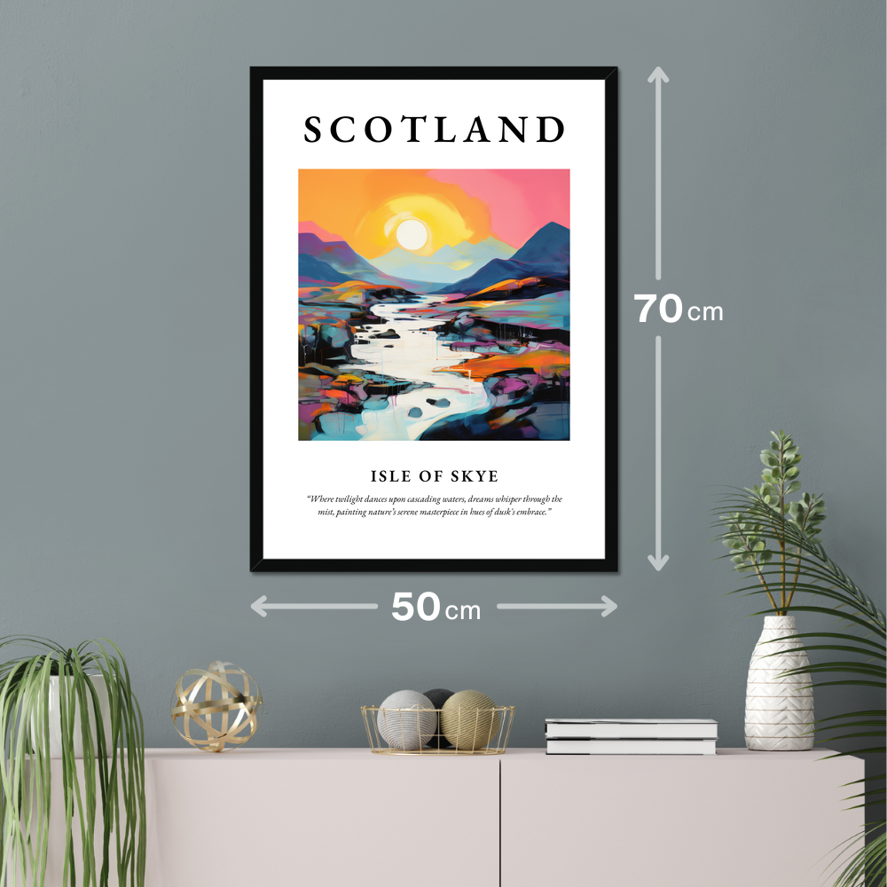 Poster of Isle of Skye hanging on a wall