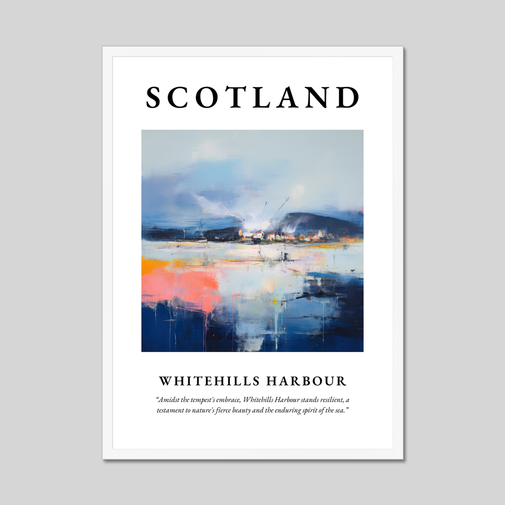 Poster in a white frame with the word Scotland