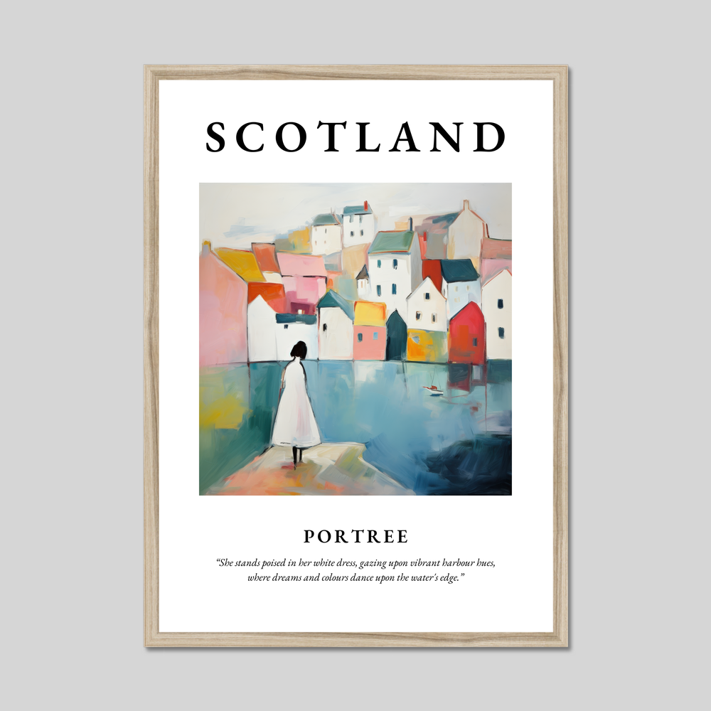 Poster in a natural frame with the word Scotland