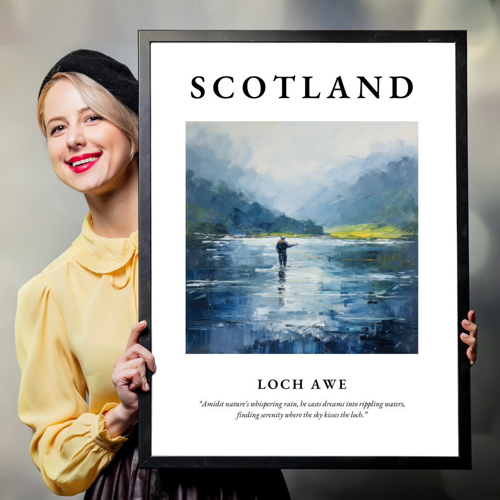 Person holding a poster of Loch Awe