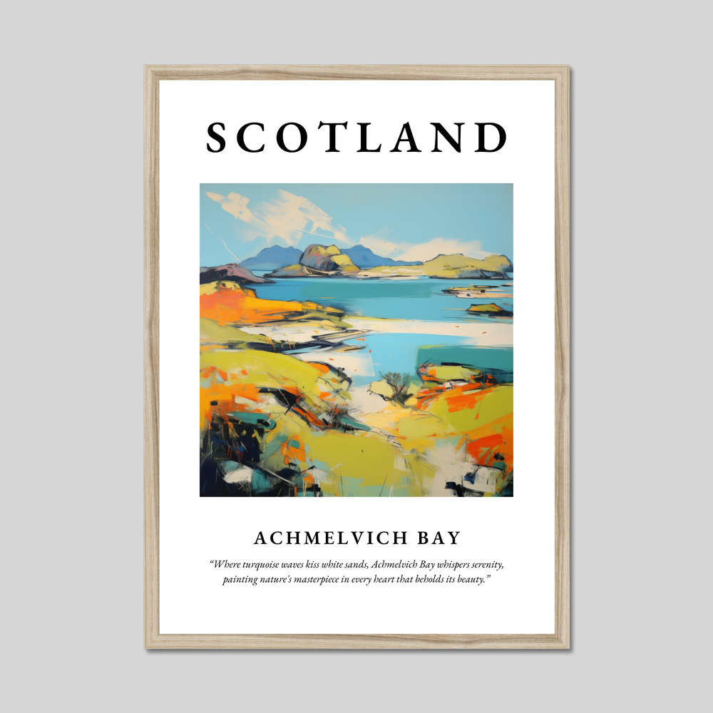 Poster in a natural frame with the word Scotland