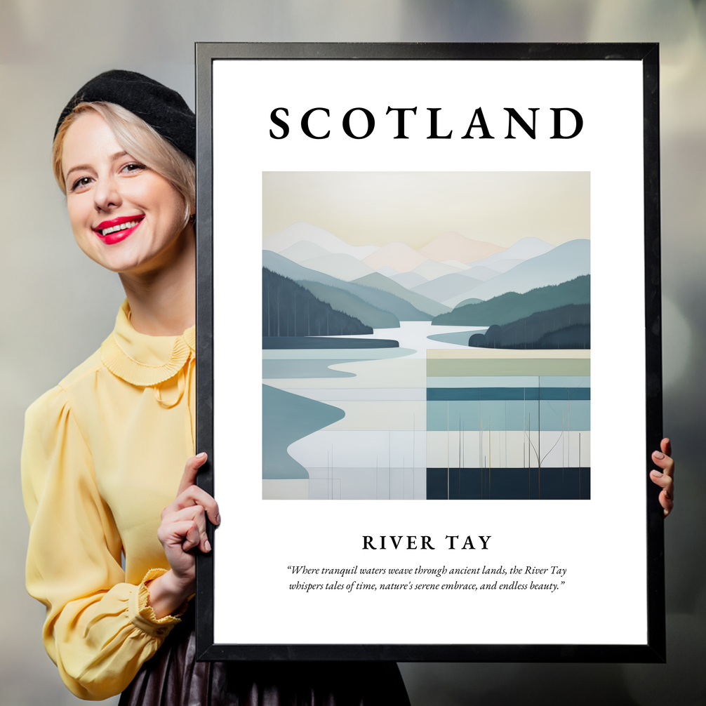 Person holding a poster of River Tay