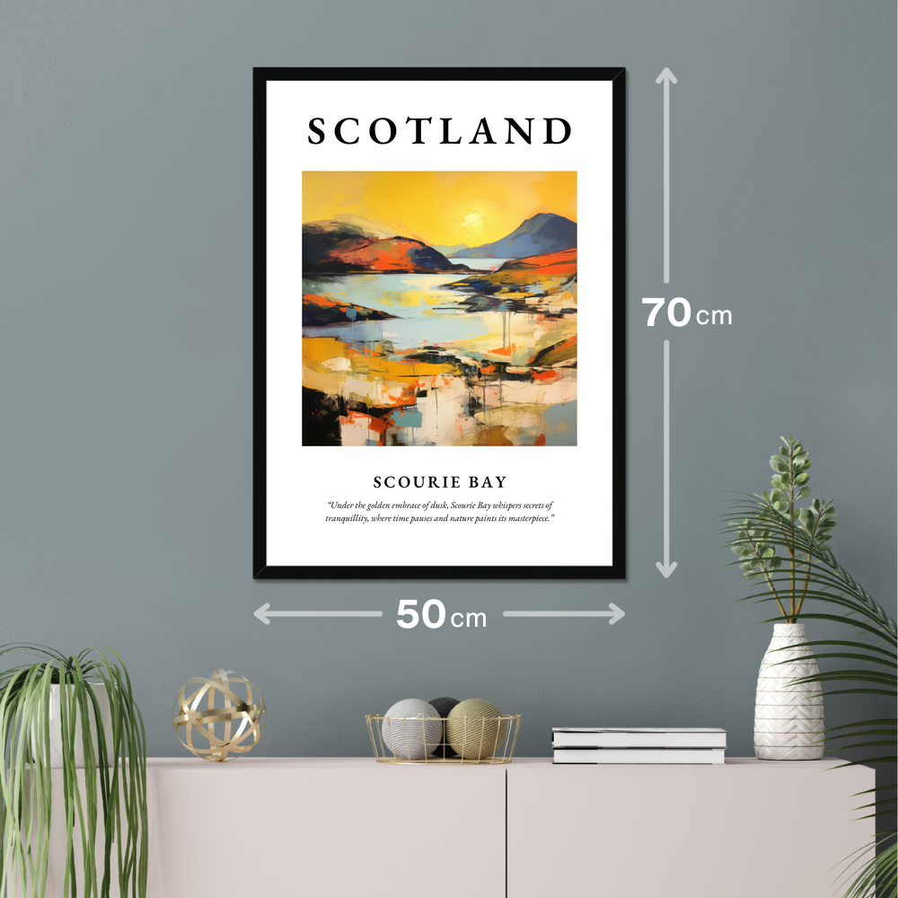 Poster of Scourie Bay hanging on a wall