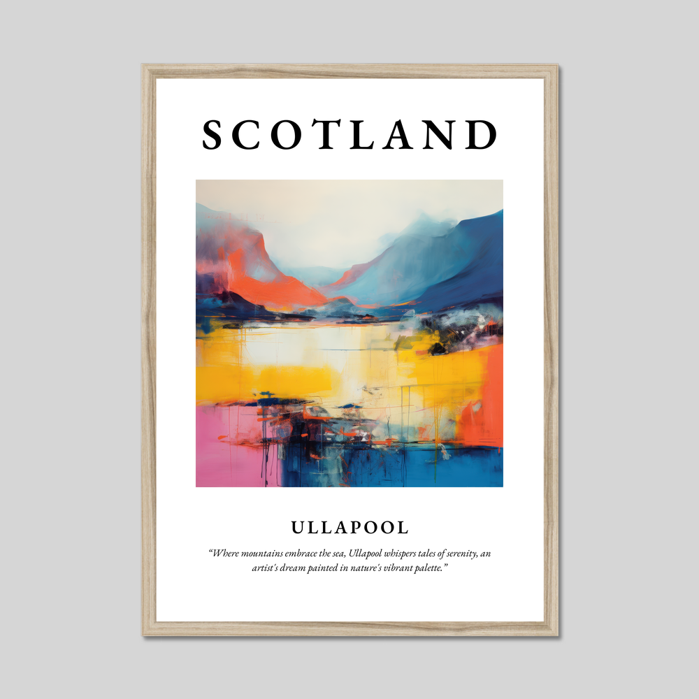 Poster in a natural frame with the word Scotland