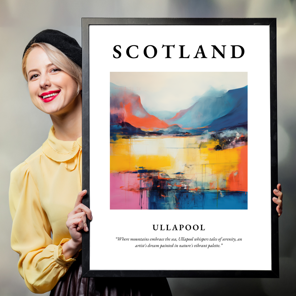 Person holding a poster of Ullapool