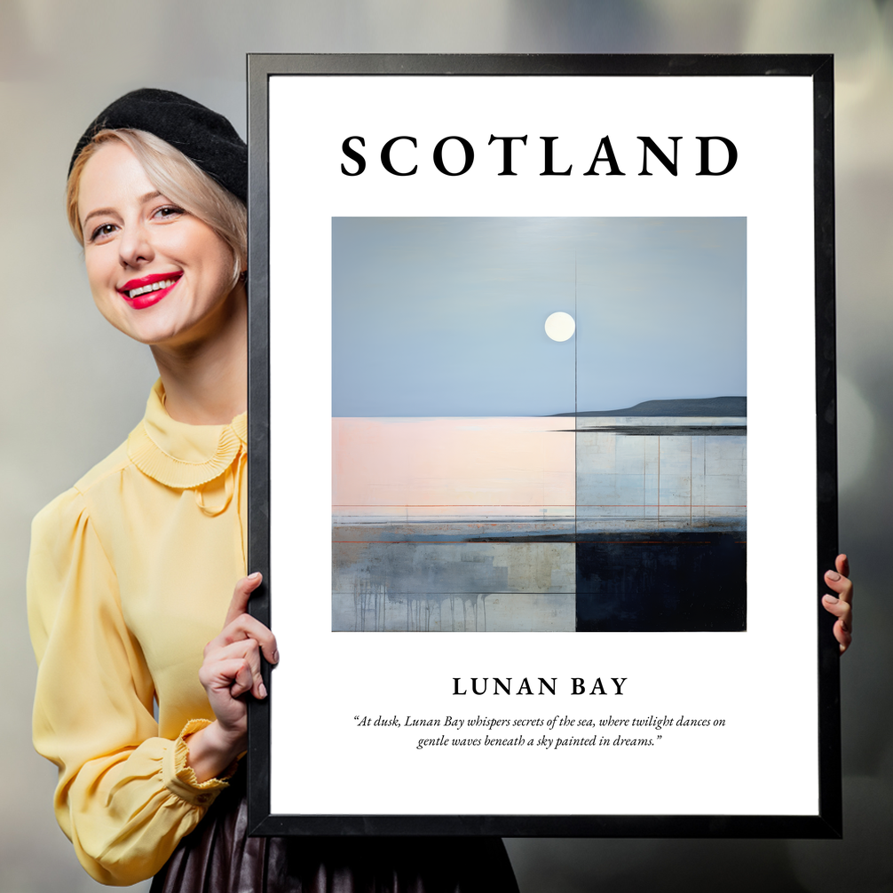 Person holding a poster of Lunan Bay