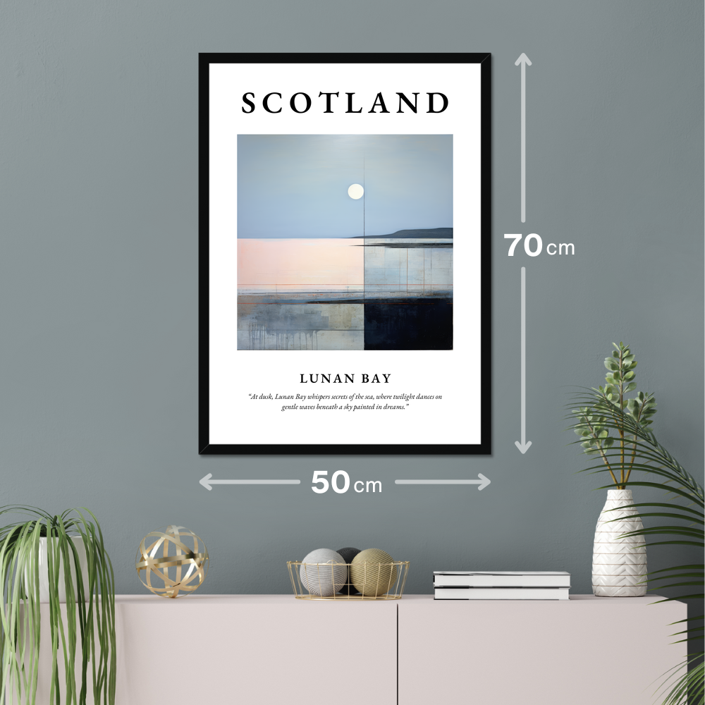 Poster of Lunan Bay hanging on a wall